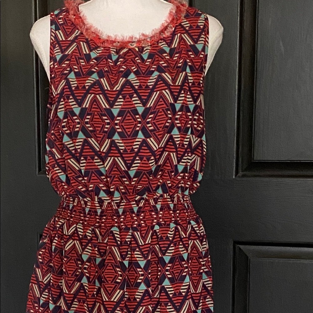 Love Fire Summer Dress Sleeveless Smocked Waist